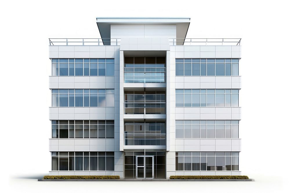 Office building architecture city white background.