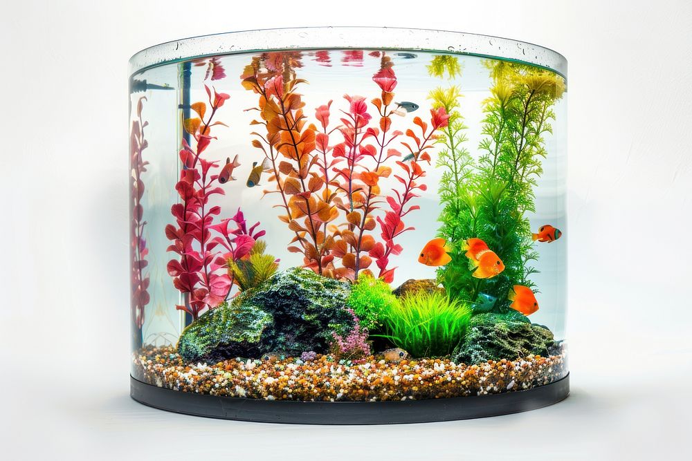 Aquarium fish tank plant transparent flowerpot.