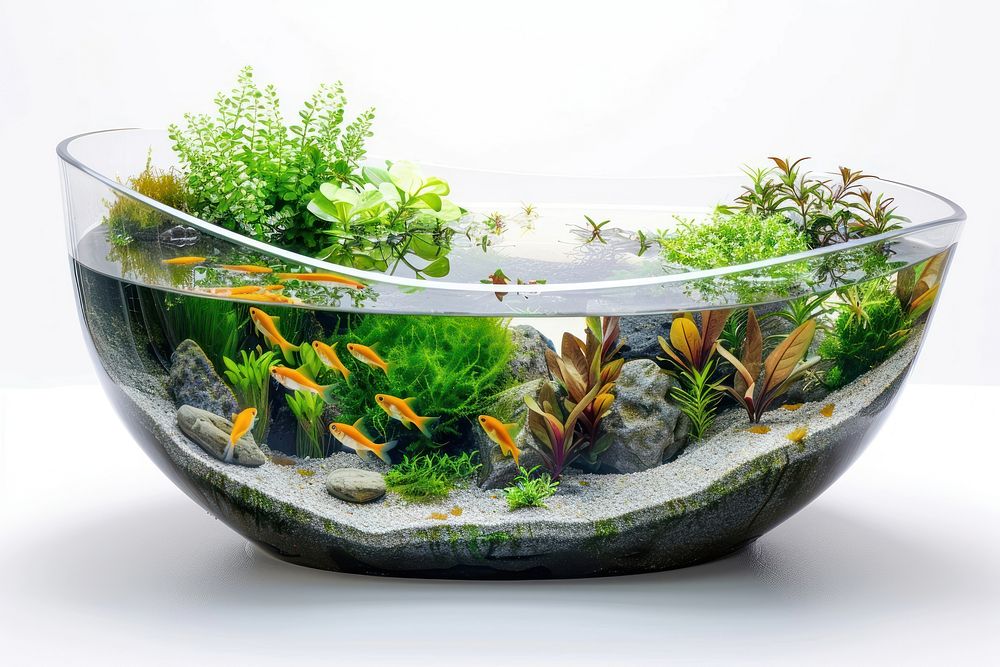 Aquarium fish tank transparent flowerpot goldfish.