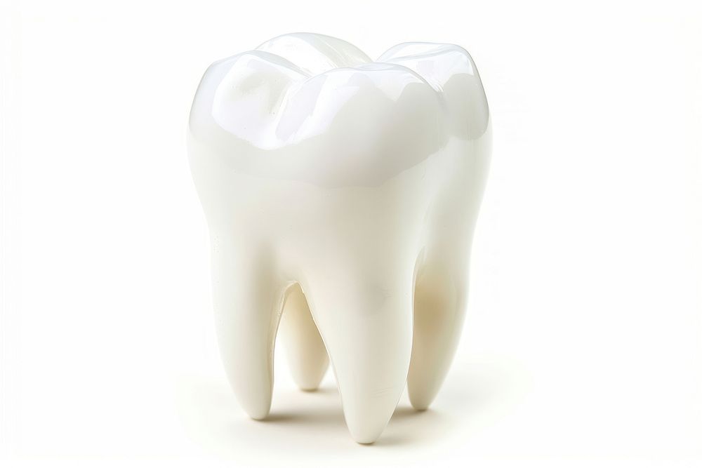 Photo of dental white teeth white background.