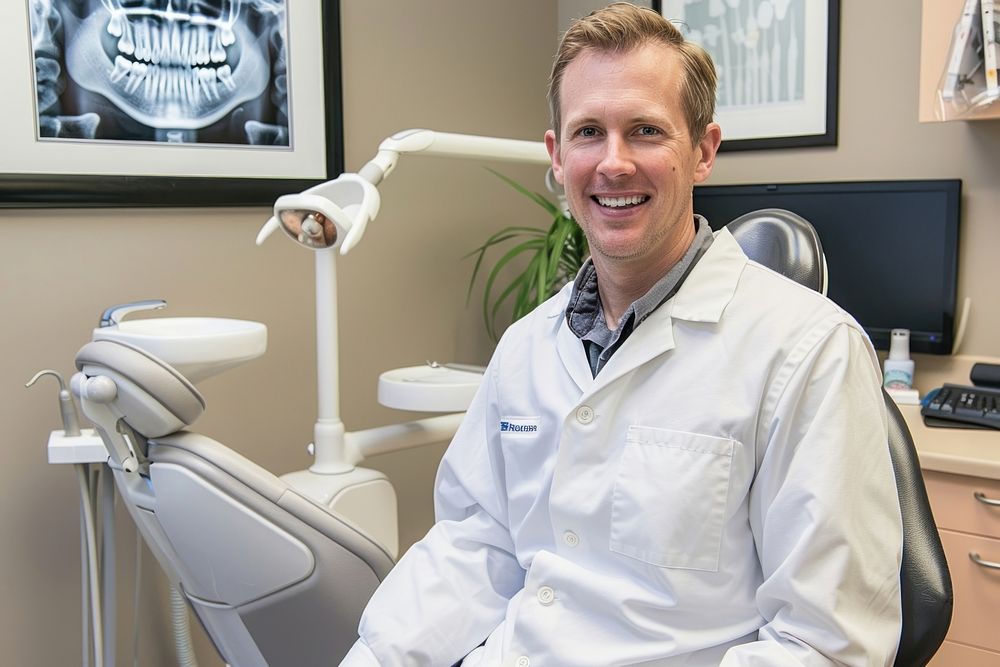 Photo of dentist adult smile electronics.