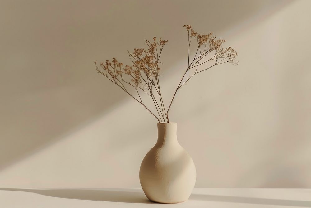 Photo of dried flower vase plant decoration.