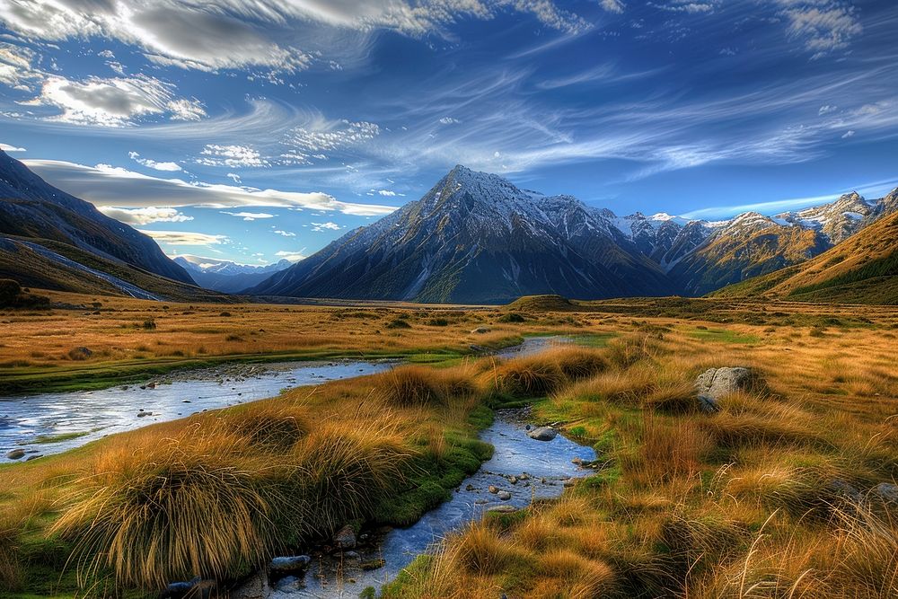 Photo of new zealand mountains wilderness landscape outdoors.