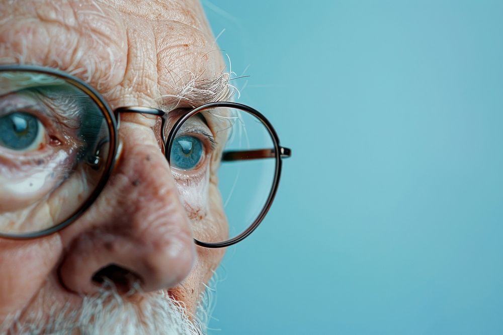 Elderly people face portrait photography glasses.