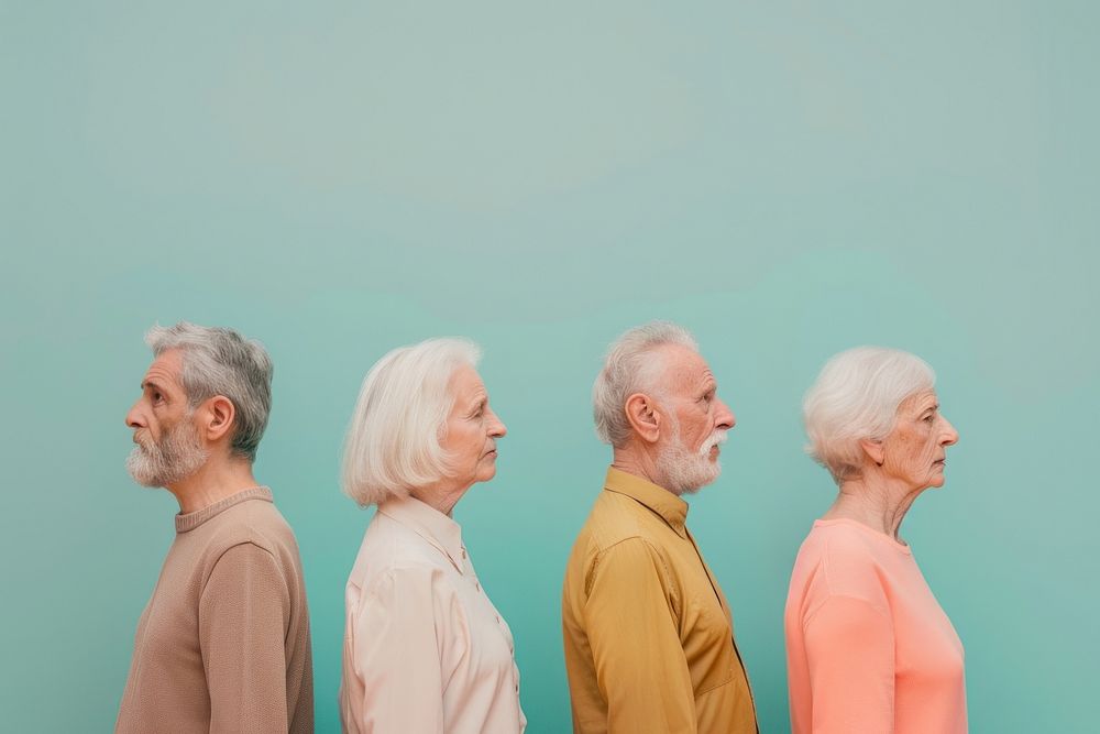 Elderly people face portrait adult togetherness.
