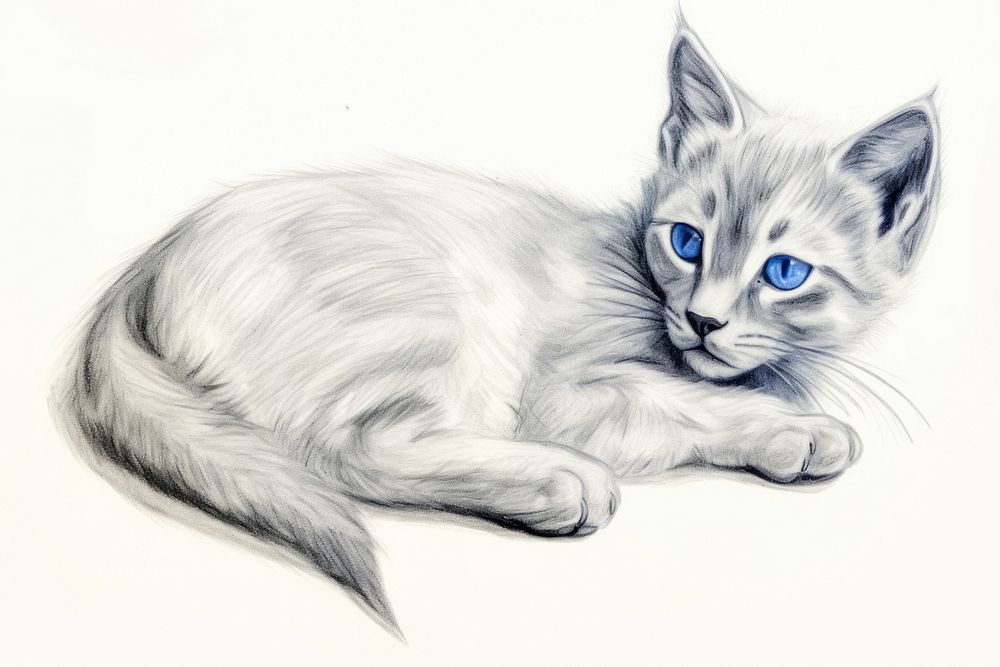 Drawing cat animal mammal sketch.