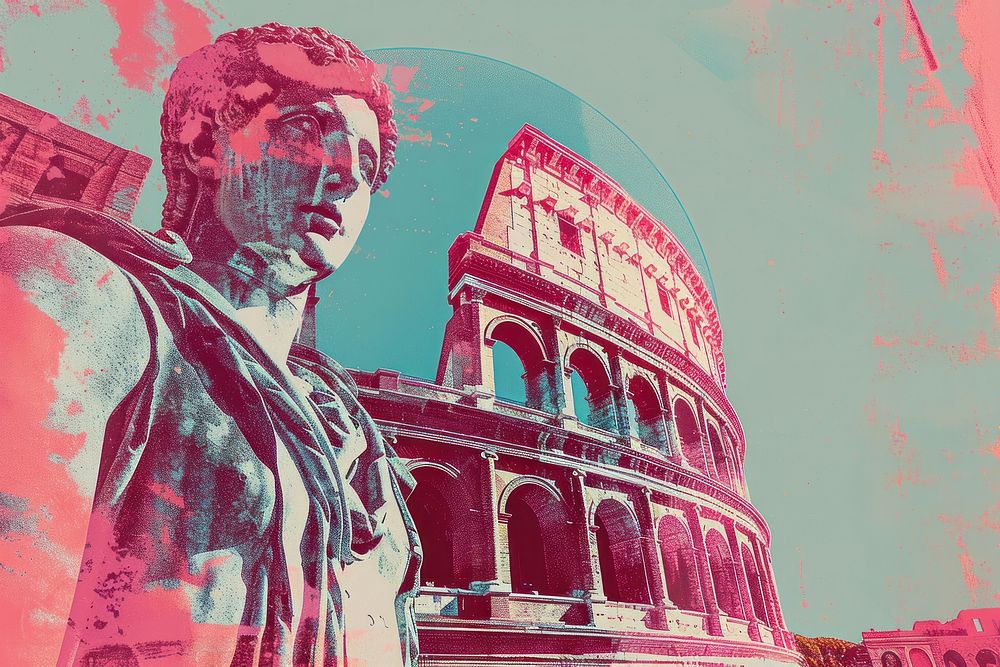 Rome landmark art representation.