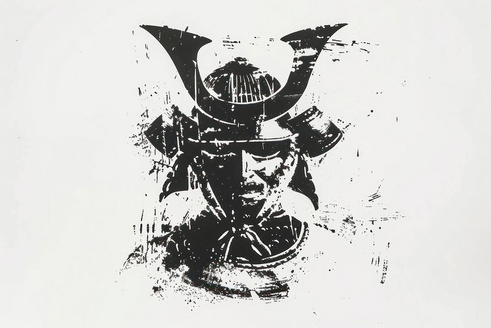 Samurai stencil art creativity.