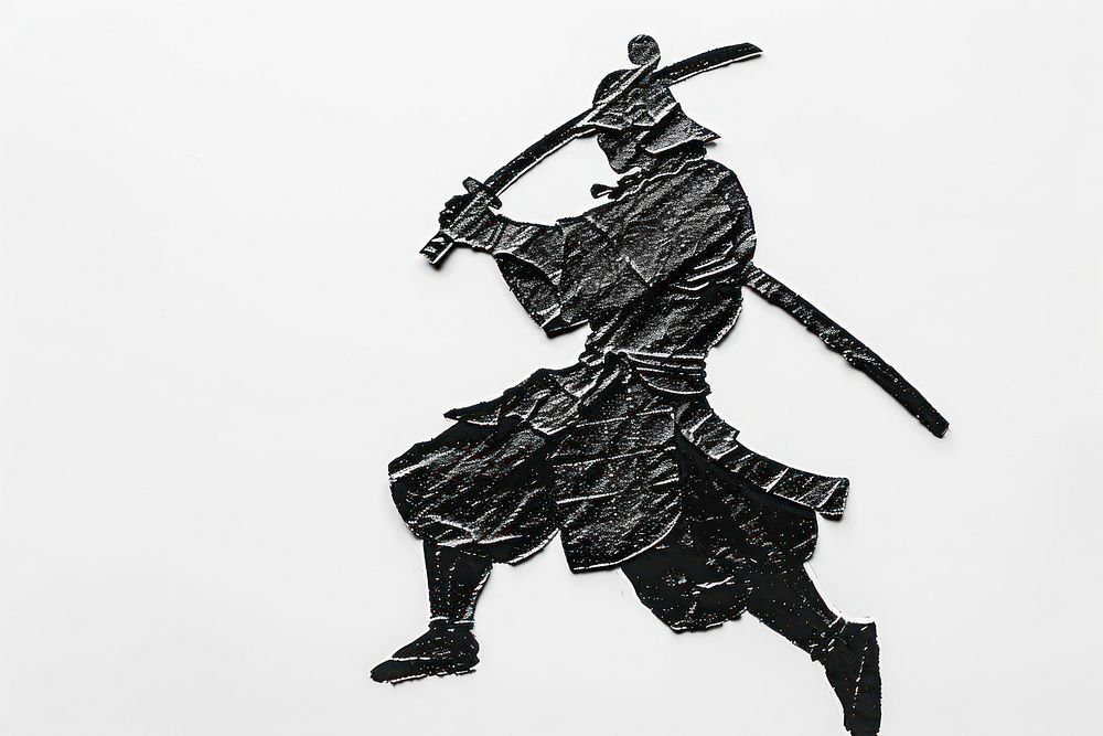 Samurai samurai white background representation.