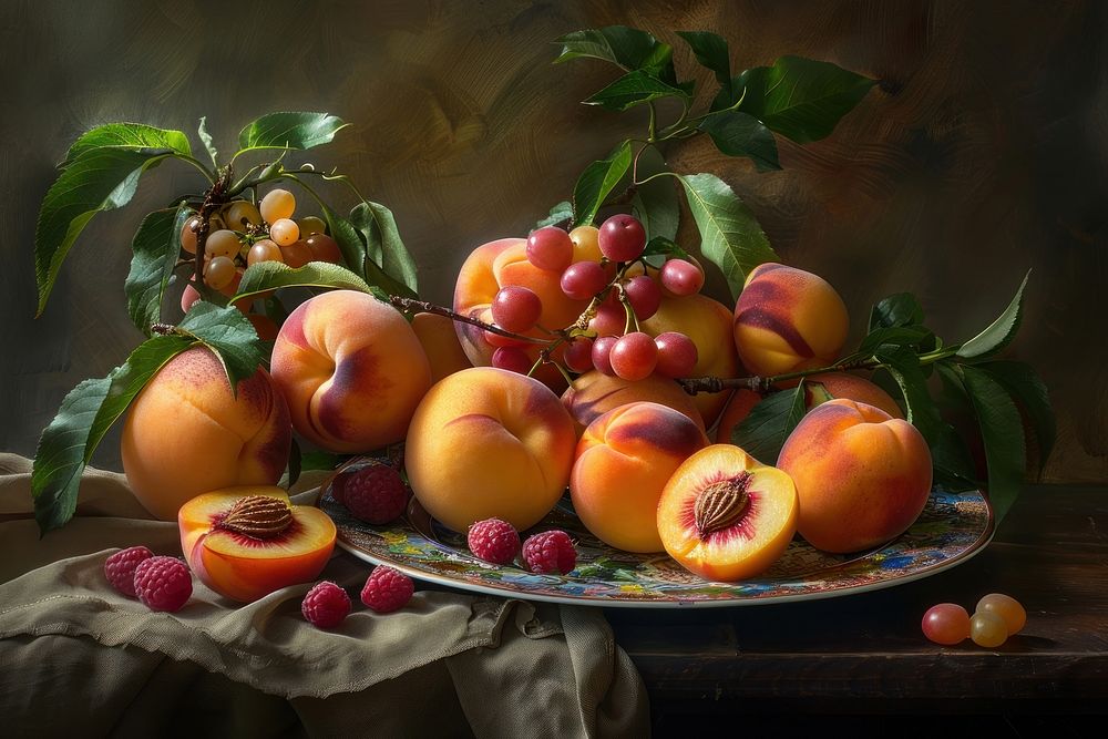 Peaches fruit plant food.