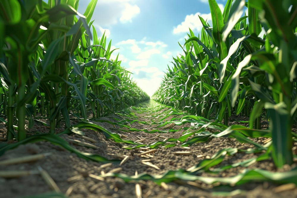 Corn field landscape agriculture outdoors nature.