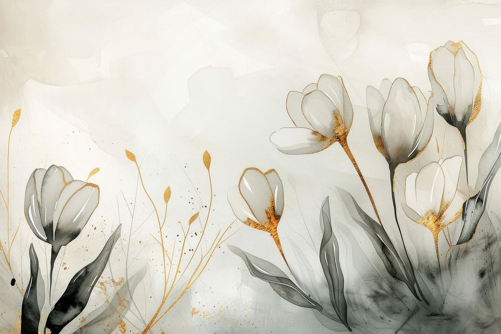 Tulip watercolor background painting backgrounds pattern.