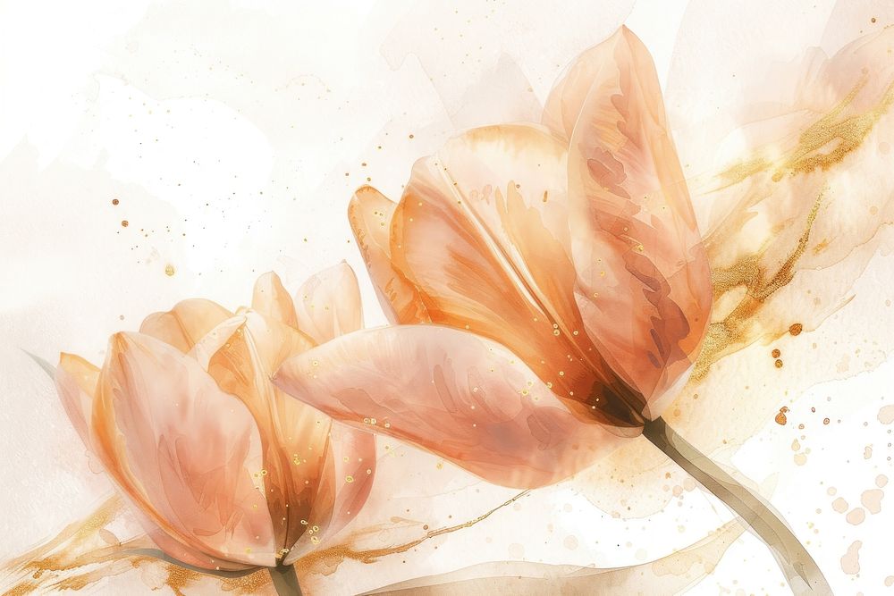 Tulip watercolor background painting backgrounds pattern.