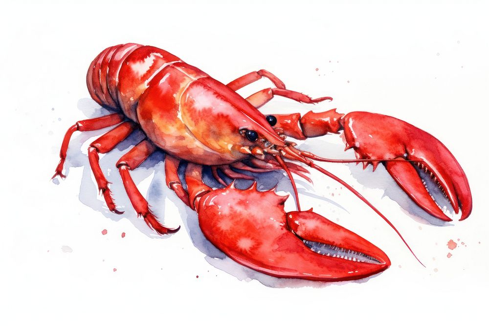 Lobster seafood animal white background.