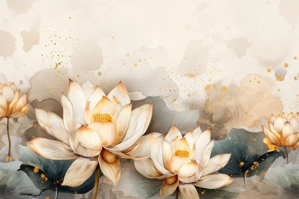 White lotus watercolor background backgrounds painting pattern.