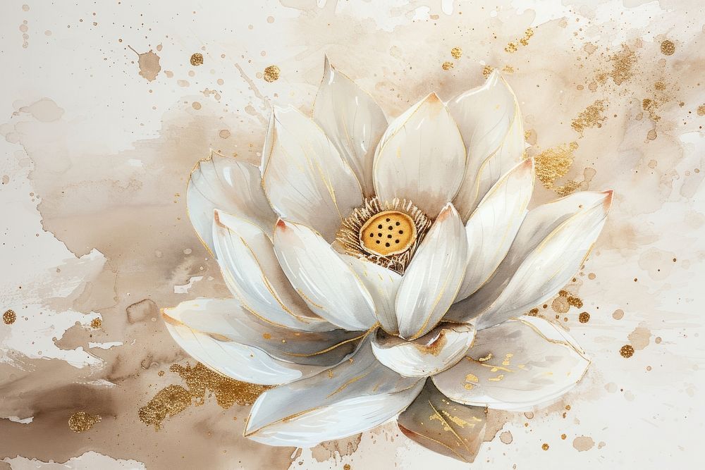 White lotus watercolor background backgrounds pattern flower.