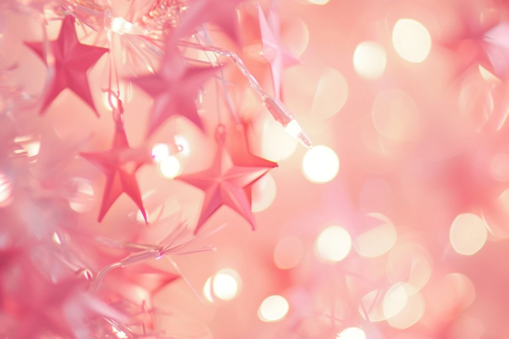 Star shape boke christmas glitter pink.