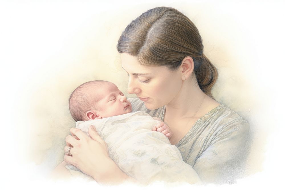 Woman play with baby portrait newborn adult.