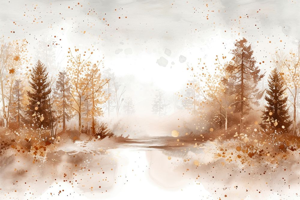 Autumn forest watercolor background backgrounds landscape outdoors.
