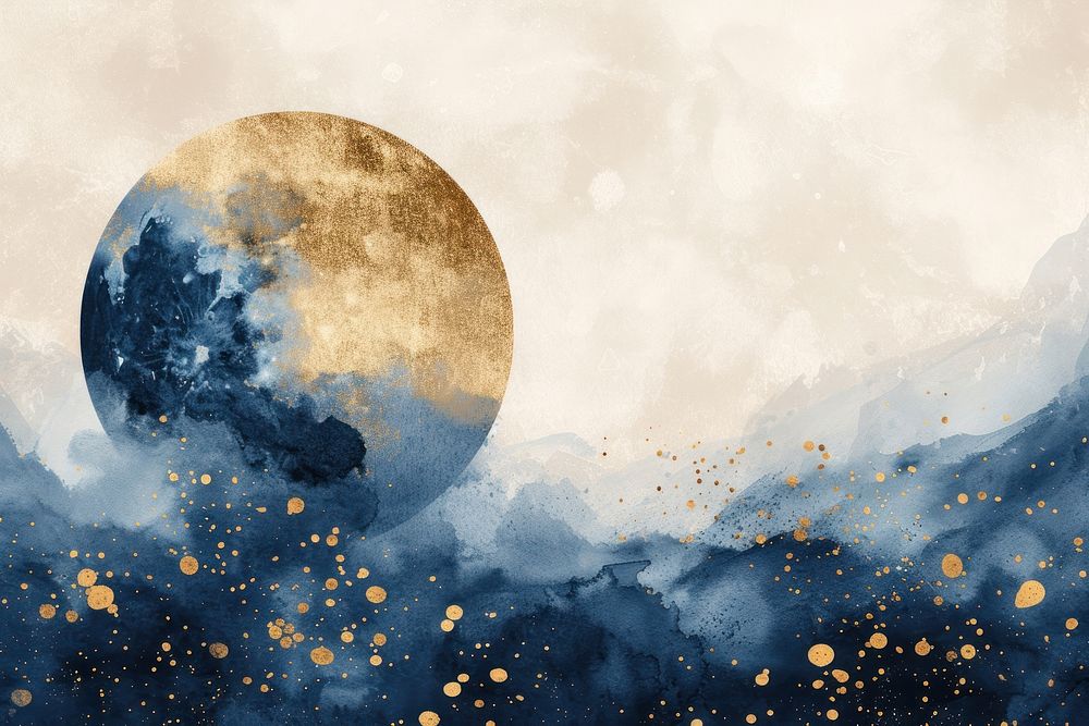 Blue moon watercolor background backgrounds astronomy universe.