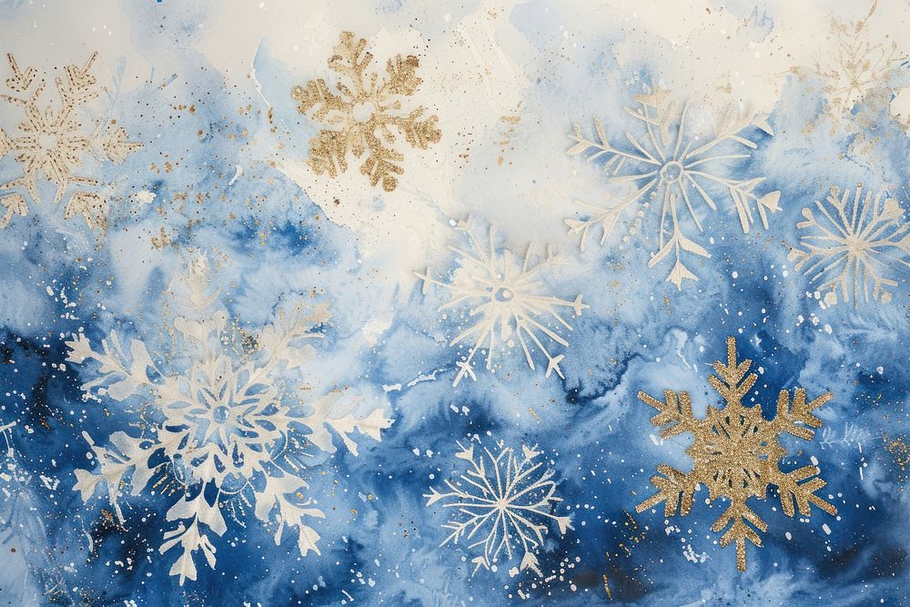 Blue snowflake watercolor background backgrounds white blue.