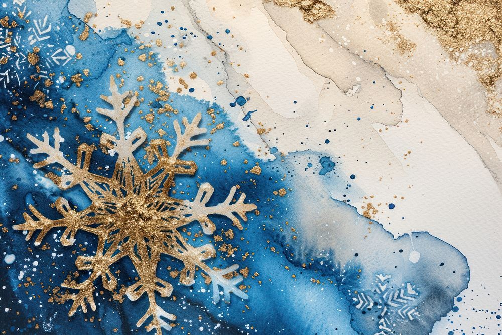 Blue snowflake watercolor background backgrounds blue celebration.