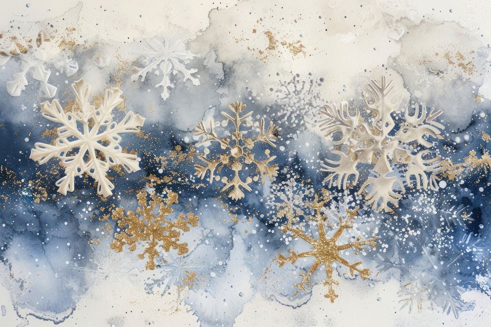 Blue snowflake watercolor background backgrounds white celebration.