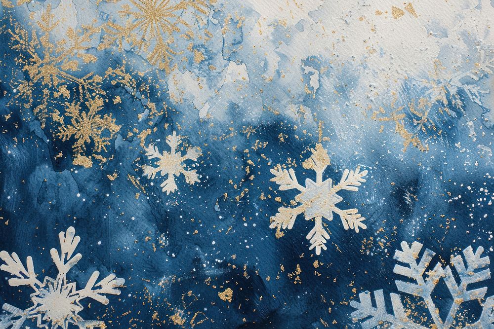 Blue snowflake watercolor background backgrounds pattern white.