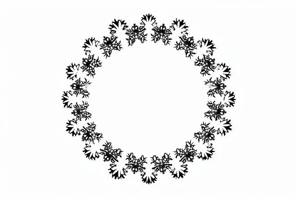 Circle frame snowflake pattern white chandelier.
