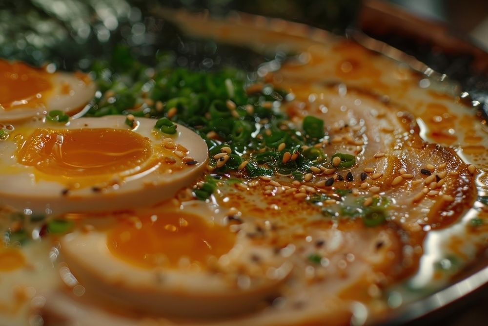 Tonkotsu ramen food meal dish.