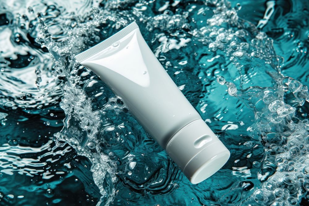 Skincare tube packaging toothpaste cosmetics swimming.