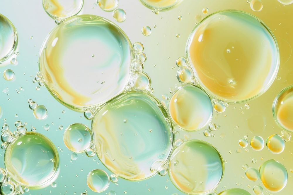 Clear oil liquid texture backgrounds bubble green.