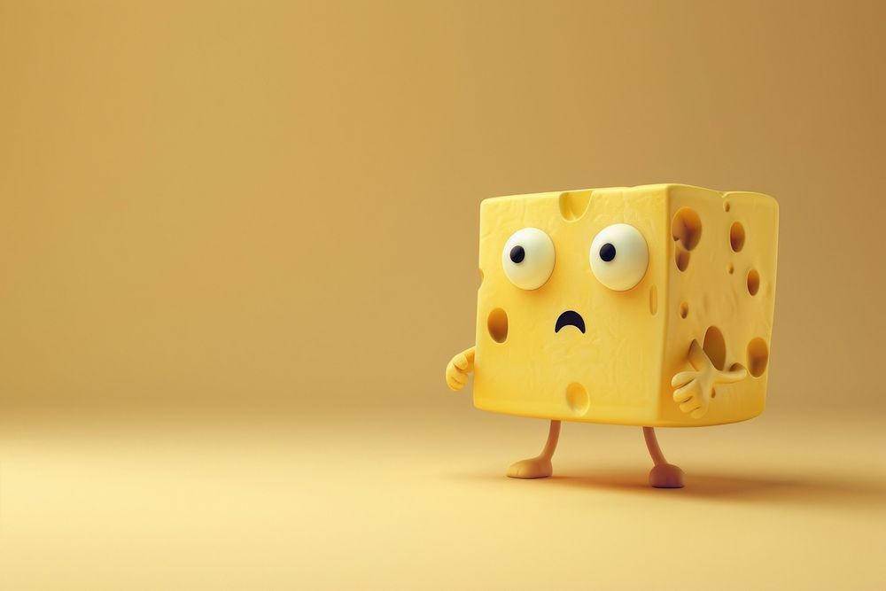 3d cheese character cartoon toy anthropomorphic.