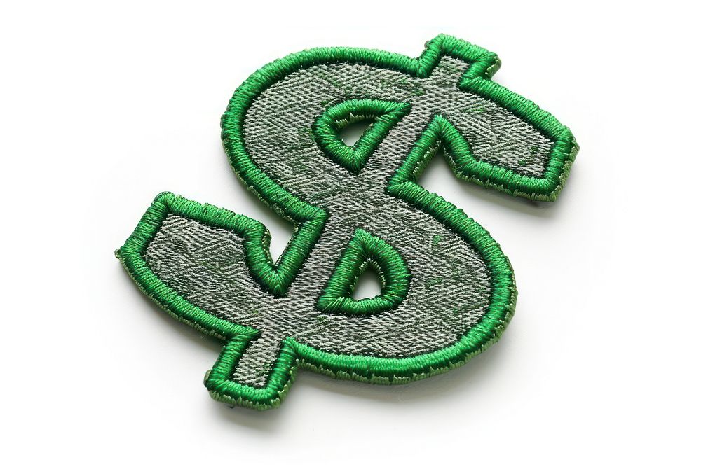 Dollar sign green white background accessories.