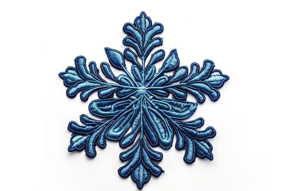 Snowflake pattern blue white background.