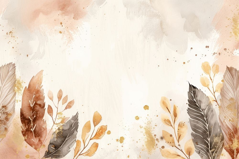 Feather forest watercolor background backgrounds painting pattern.