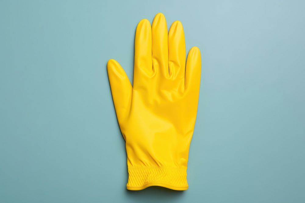 Yellow rubber glove protection clothing hygiene.