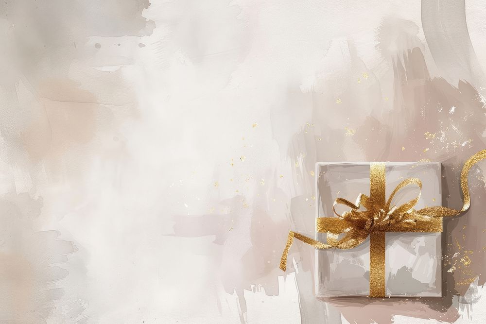 Gift box watercolor background backgrounds gold celebration.