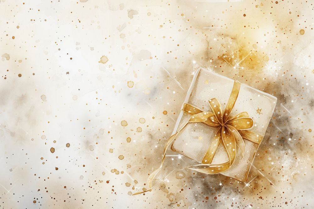 Gift watercolor background backgrounds gold celebration.