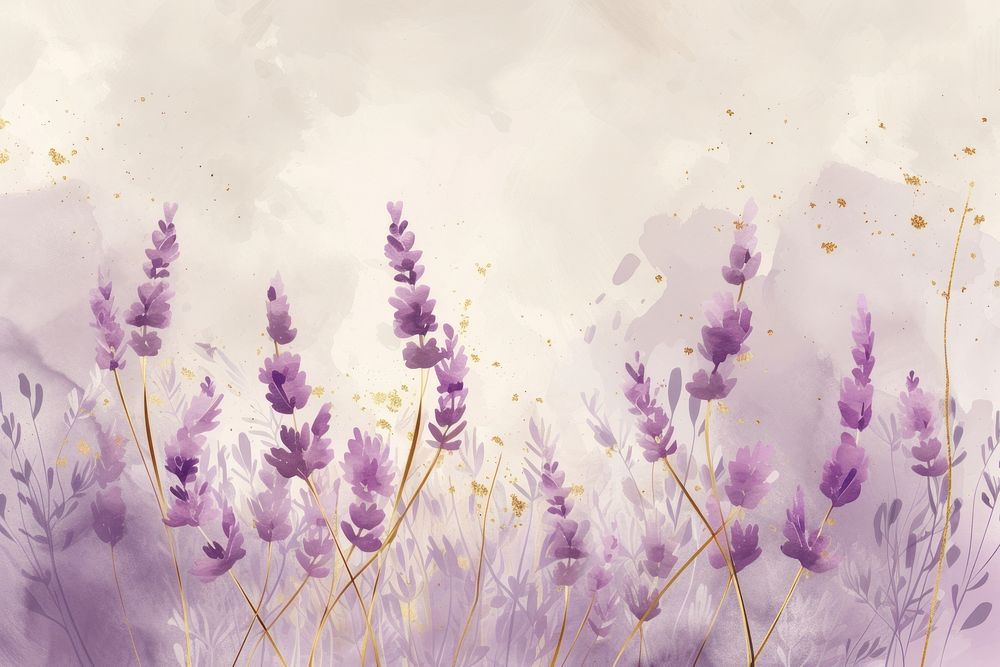 Lavender flowers watercolor background backgrounds painting blossom.