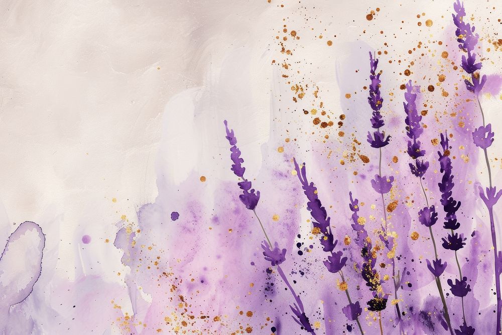 Lavender flowers watercolor background backgrounds painting purple.