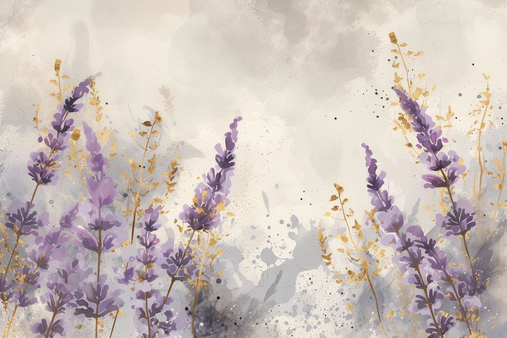 Lavender flowers watercolor background backgrounds painting blossom.