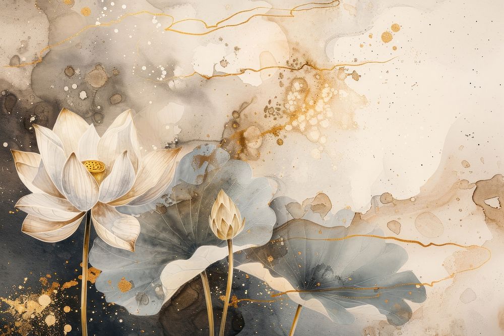 Lotus watercolor background painting backgrounds flower.