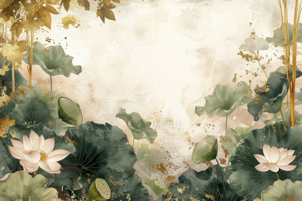 Lotus forest watercolor background backgrounds painting pattern.