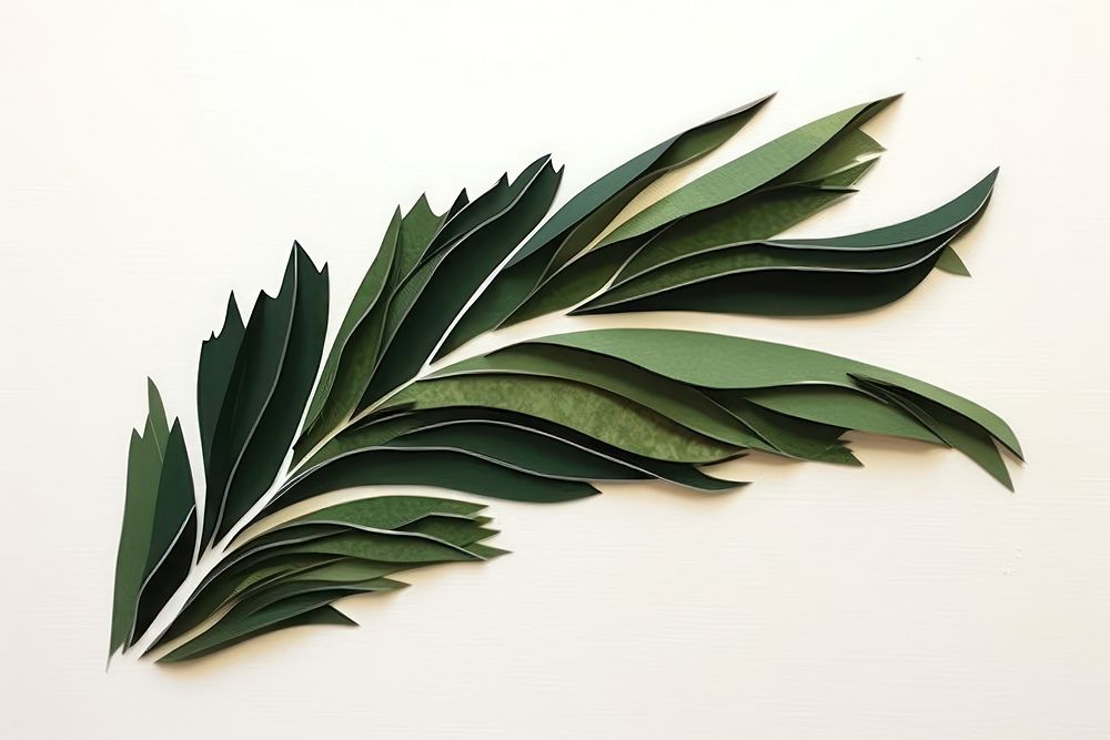 Abstract tropical leaf ripped paper art plant creativity.