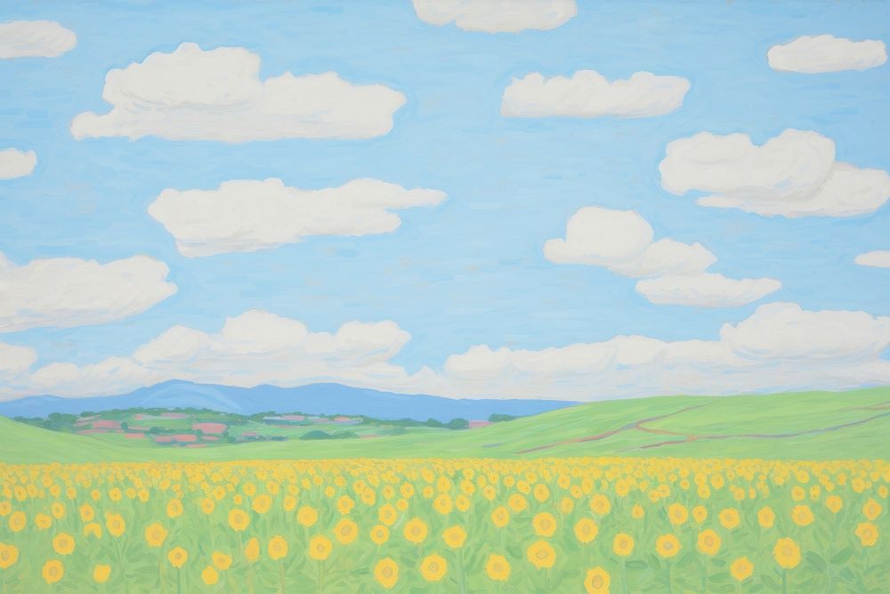 Sunflower Field painting field sky.