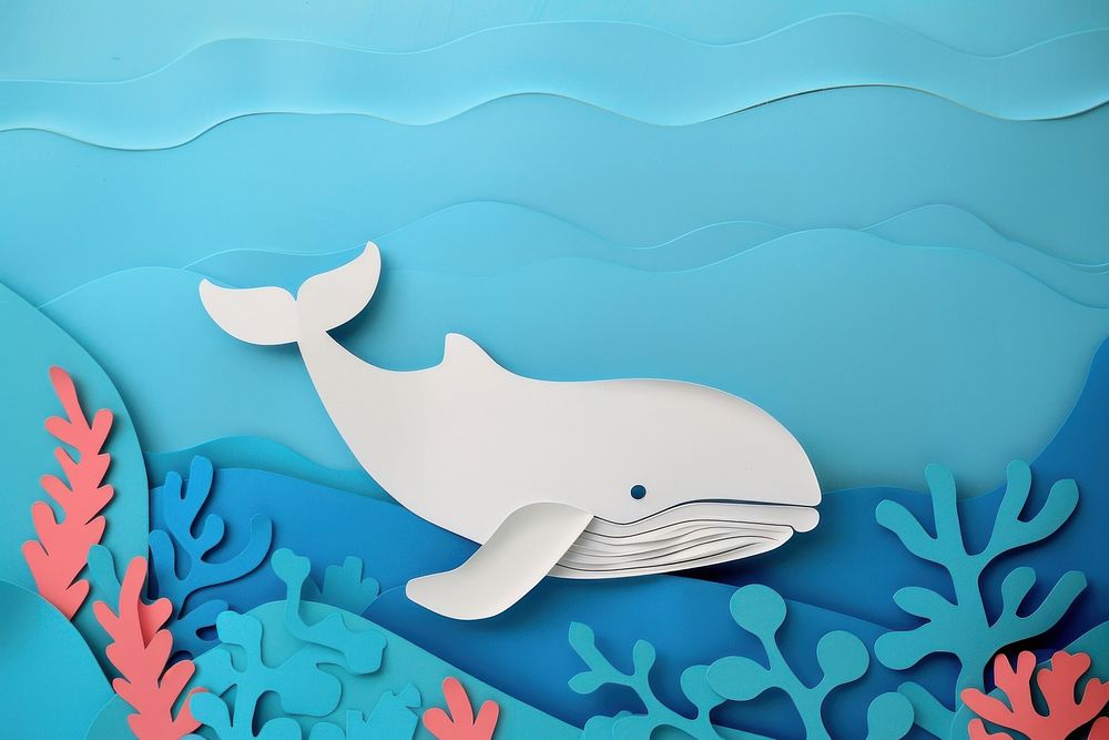 Whale under the sea art animal mammal.