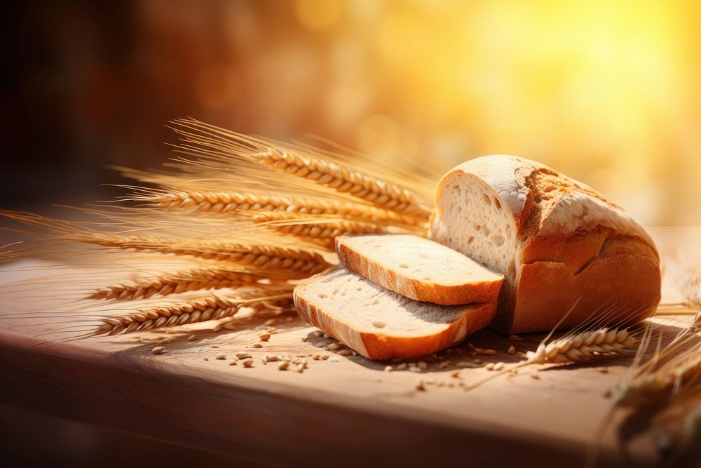 Wheat and bread food freshness sunlight.