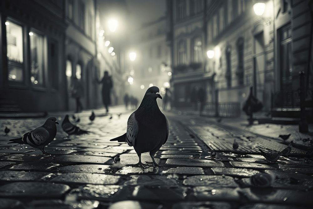 A Pigeons pigeon street animal.