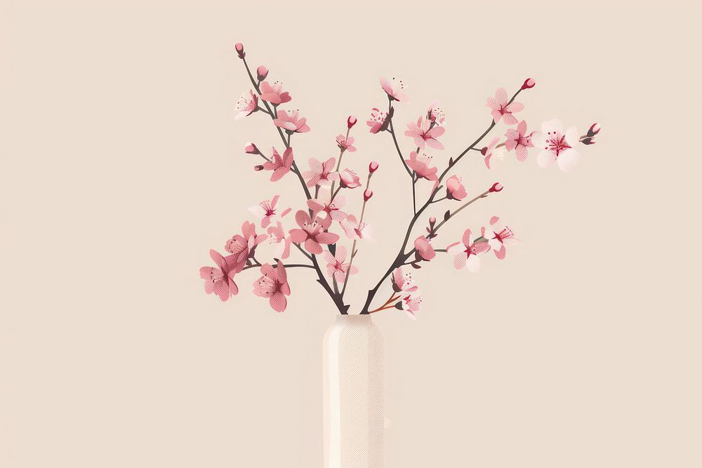 Cherry blossom flowers plant vase cherry blossom.
